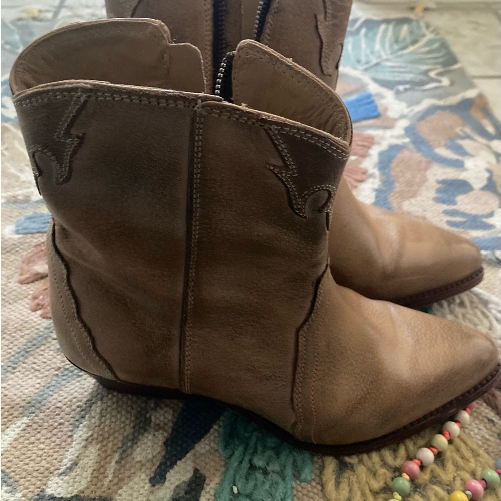 Anthro Free People Brown Leather Ankle Boots
